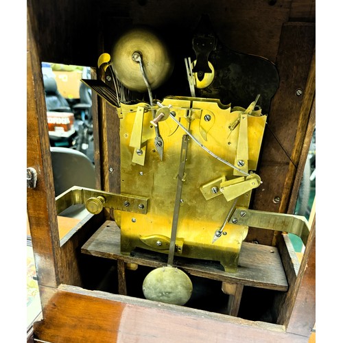 320 - A REGENCY MAHOGANY TRIPLE FUSEE MUSICAL TABLE CLOCK WITH 8 BELL MECHANISM BY LITHERLAND DAVIES & CO ... 