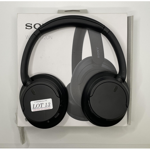 13 - BOXED PAIR OF SONY WH-CH720N NOISE CANCELLING WIRELESS OVER EAR HEADPHONES WITH CHARGING WIRE