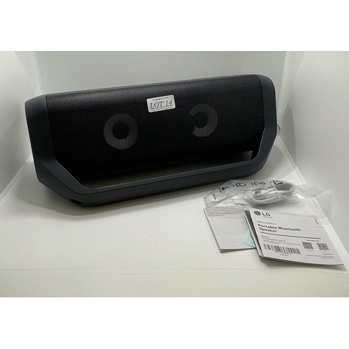 14 - LG X BOOM GO PM7 BLUETOOTH SPEAKER WITH LED LIGHTS AND CHARGER