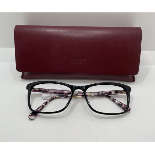 40 - PAIR OF RADLEY SPECTACLE FRAMES - ANIMAL PRINT DECORATIVE ARMS - RD0-6010 WITH RADLEY CASE