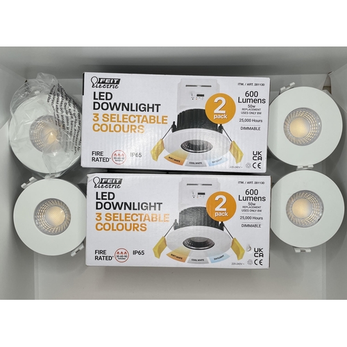 50 - BOXED SET OF 4 FEIT ELECTRIC LED DOWNLIGHTS - 600 LUMENS