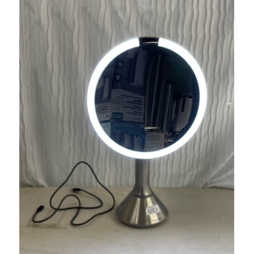 4 - SMPLE HUMAN MAGNIFYING MAKE UP MIRROR WITH SENSOR LED LIGHT AND CHARGING WIRE