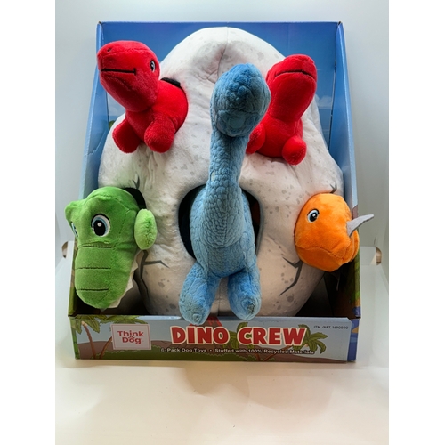 67 - BOXED THINK DOG 6 PIECE DINO CREW DOG TOY SET - VARIOUS TOY SIZES