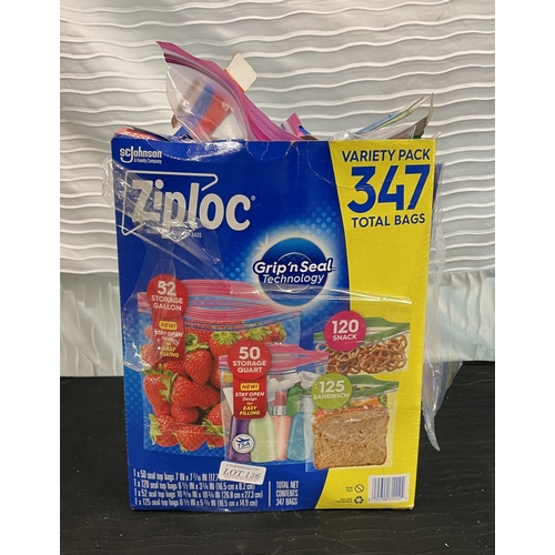 136 - LARGE QTY OF ZIP LOCK FOOD STORAGE BAGS - VARIOUS SIZES