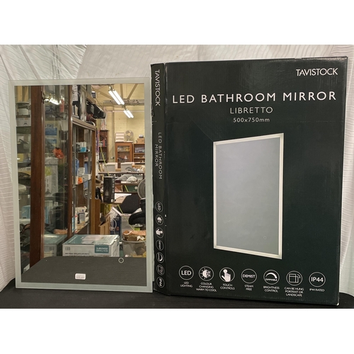 151 - BOXED TAVISTOCK LED BATHROOM MIRROR WITH DE-MIST SETTING