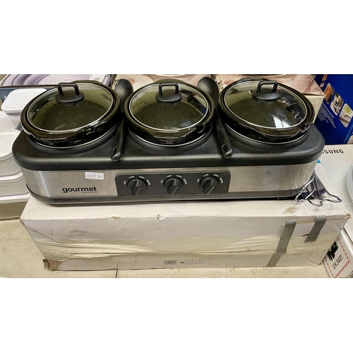 65 - BOXED GOURMET 7.1L TRIPLE SLOW COOKER