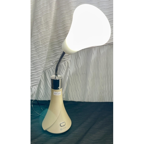 215 - OTTLITE 'TULIP' LAMP -ADJUSTABLE GOOSE NECK LIGHT ON IVORY COLOURED BASE WITH BULB PL7966