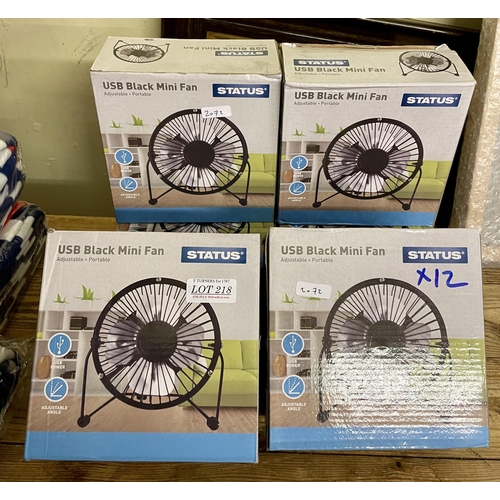 218 - 6 X STATUS USB BLACK MINI ADJUSTABLE FANS