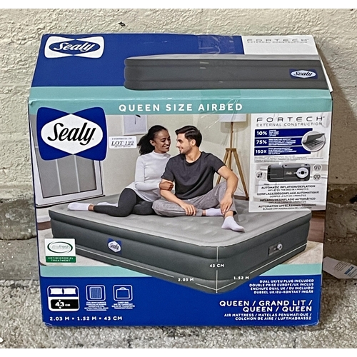 122 - BOXED SEALY QUEEN SIZED INFLATABLE AIR MATRESS