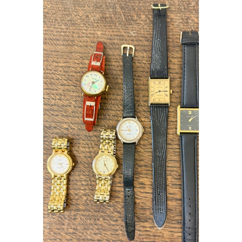 261 - A COLLECTION OF LADIES WRISTWATCHES INCL. SEKONDA QUARTZ GOLD PLATED BRACELET WATCH; ACCURIST QUARTZ... 