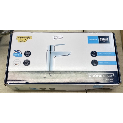 110 - BOXED GROHE BASIN MIXER TAP - SIZE S WITH SOME FITTINGS