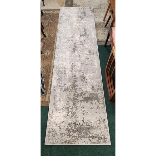 56 - GERTMENIAN BRITON HALL RUNNER - 66CM X 244CM - TRADITIONAL GREY/CREAM