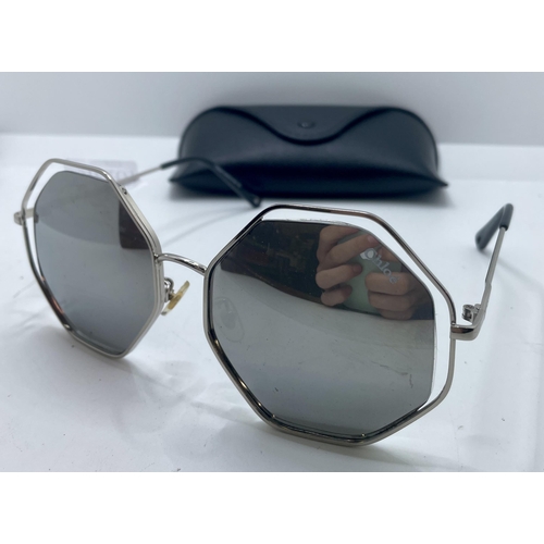 416 - PAIR OF CHLOE HEXAGONAL MIRRORED SUNGLASSES - J1209 - EX DISPLAY