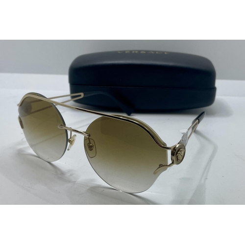 420 - PAIR OF VERSACE OVERSIZED SUNGLASSES - 2184 - WITH LOGO TO ARMS - WITH ORIGINAL CASE -  EX DISPLAY