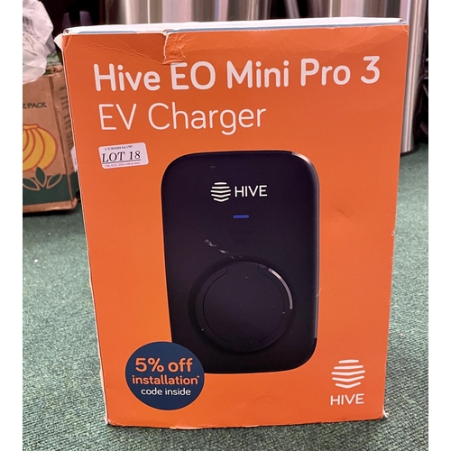 18 - BOXED HIVE EO MINI PRO 3 EV CHARGER