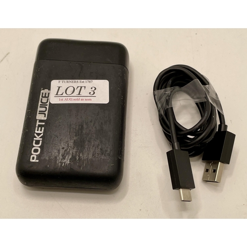 3 - POCKET JUICE PORTABLE POWERBANK & LEAD