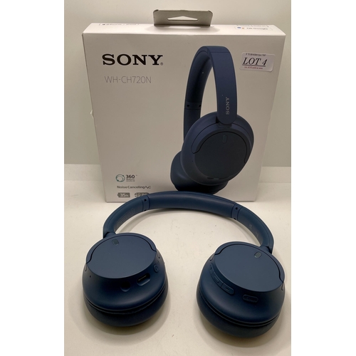 4 - BOXED SONY WH-CH720N OVER EAR NOISE CANCELLING HEADPHONES - BLUE