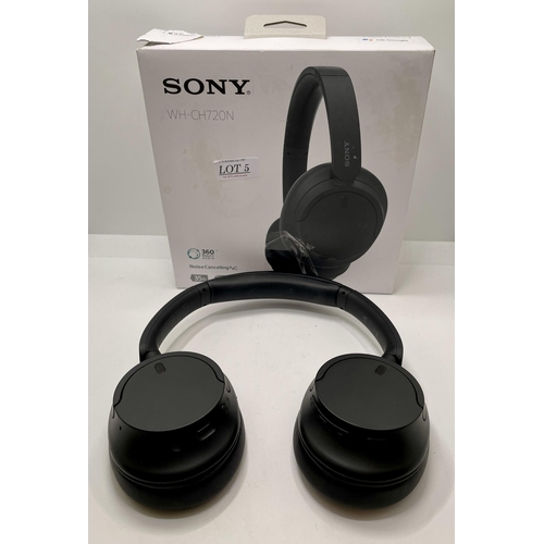 5 - BOXED SONY WH-CH720N OVER EAR NOISE CANCELLING HEADPHONES - BLACK