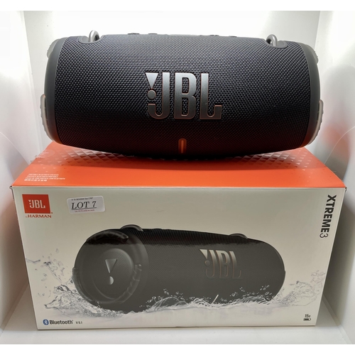 7 - BOXED JBL XTREME 3 PORTABLE BLUETOOTH SPEAKER WITH CHARGER