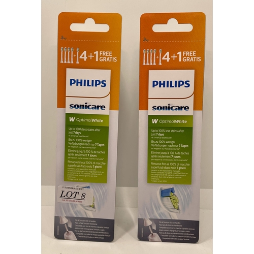 8 - 2 X PHILLIPS 4 PACK SONICARE OPTIMAL WHITE TOOTHBRUSH HEADS - SEALED