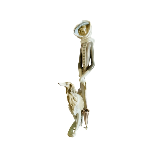 330 - LLADRO 4594 LADY WITH AFGHANHOUND AND PARASOL - 'STEPPING OUT' APPX 40CMS H: