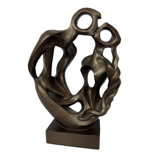 340 - Martel - Austin Sculpture - A contemporary moulded resin sculpture in a bronzed finish of an abstrac... 