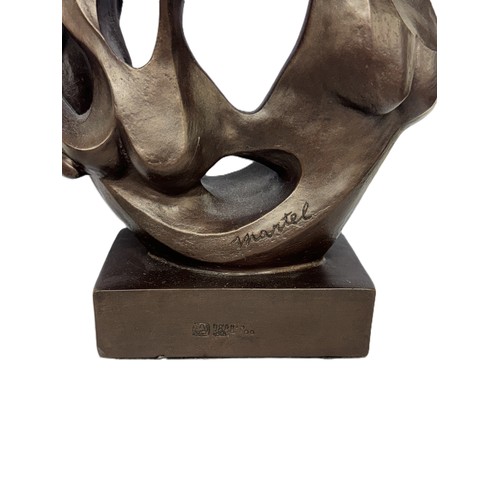 340 - Martel - Austin Sculpture - A contemporary moulded resin sculpture in a bronzed finish of an abstrac... 