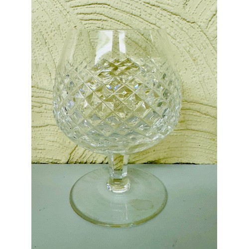 353 - 10 PIECES OF WATERFORD CRYSTAL GLASSWARE - DECANTER & STOPPER -BOYNE PATTERN - H:31CMS, A PAIR OF LI... 