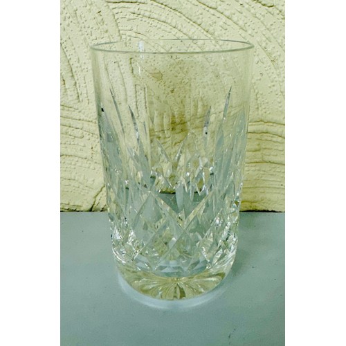 353 - 10 PIECES OF WATERFORD CRYSTAL GLASSWARE - DECANTER & STOPPER -BOYNE PATTERN - H:31CMS, A PAIR OF LI... 