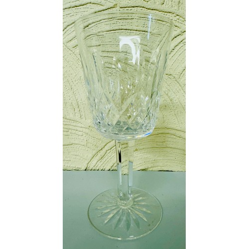 353 - 10 PIECES OF WATERFORD CRYSTAL GLASSWARE - DECANTER & STOPPER -BOYNE PATTERN - H:31CMS, A PAIR OF LI... 