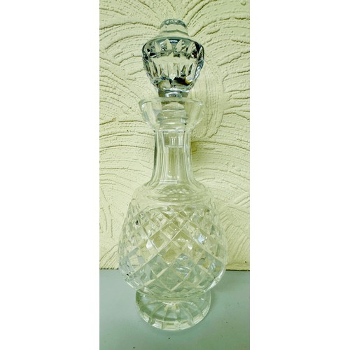 353 - 10 PIECES OF WATERFORD CRYSTAL GLASSWARE - DECANTER & STOPPER -BOYNE PATTERN - H:31CMS, A PAIR OF LI... 