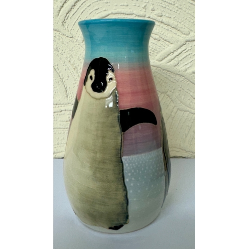 378 - A Dennis Chinaworks pottery 'Penguin' Vase, designed by Sally Tuffin, no. 133, 21cm tall