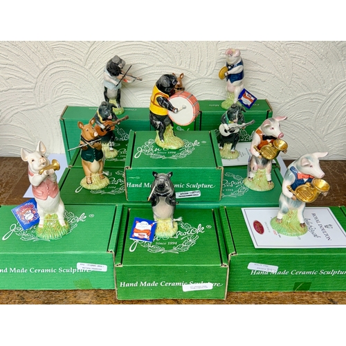 379 - BOXED 11 PIECE ROYAL DOULTON BESWICK PIG BAND INCL, ANDREW THE CYMBAL PLAYER, JOHN THE CONDUCTOR, DA... 