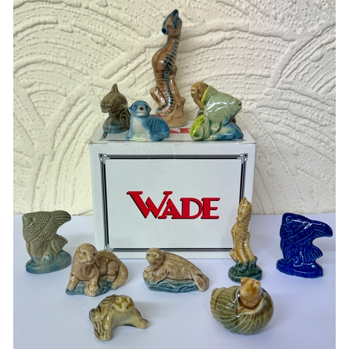 382 - SIX (6) WADE SEALIFE FIGURES AND 6 OTHERS INCL. SEA OTTER, SEA SNAIL, LARGE SEA HORSE ETC