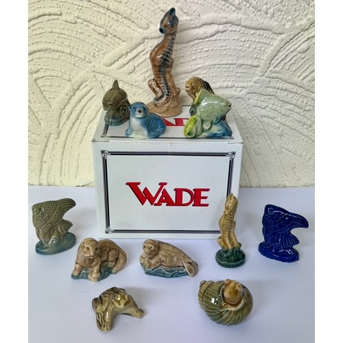 382 - SIX (6) WADE SEALIFE FIGURES AND 6 OTHERS INCL. SEA OTTER, SEA SNAIL, LARGE SEA HORSE ETC