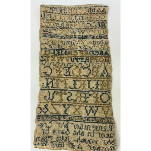 408 - UNFRAMED GEORGIAN SAMPLER - EMBROIDERED WITH THE WORDS 'REMEMBER THY CREATOR IN THE DAYS OF THY YOUT... 