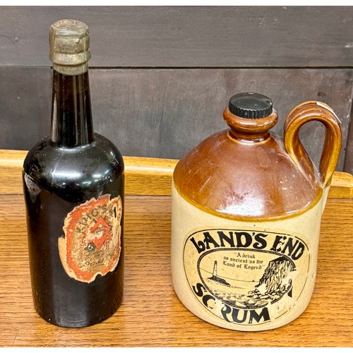 418 - A KINGS 1900 BASS ALE BOTTLE TOGETHER WITH A LANDS END BOTTLE JUG