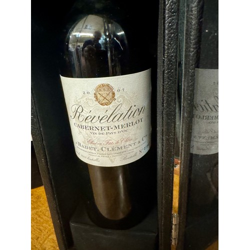 427 - A PRESENTATION CASED BOTTLE OF REVELATION CABERNET-MERLOT VIN DE PAYS D'OC - FOR BADET, CLEMENT & CO... 