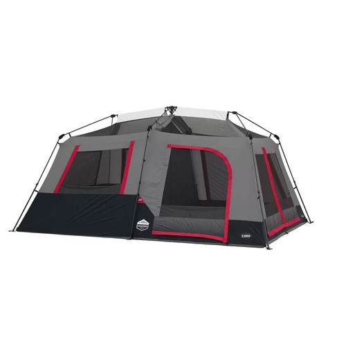 155 - BOXED CORE EQUIPTMENT TEN PERSON LIGHTED INSTANT CABIN TENT WITH AWNING