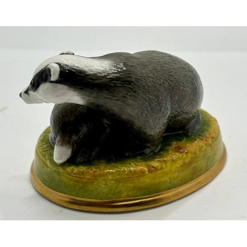 356 - HALCYON DAYS BONBONIERRE BADGER WITH CUB, WITH BOX AND C.O.A. TOGETHER WITH HALCYON DAYS BONBONIERRE... 