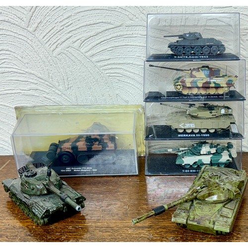 190 - MISCELLANEOUS MODEL TANKS-DINKY TOYS CHIEFTAIN TANK 155MM MOBILE GUN (UNBOXED - NO TRACKS), DINKY6 T... 