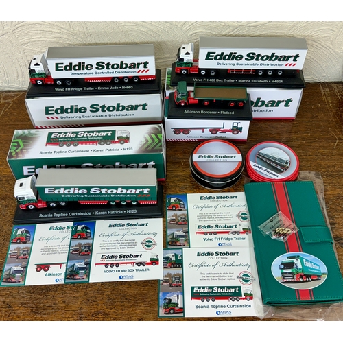 198 - EDDIE STOBART COLLECTION: INCL. A SCANIA TOPLINE CURTAINSIDE KAREN PATRICIA H123, VOLVO FH FRIDGE TR... 