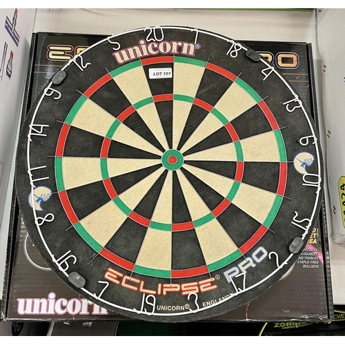 101 - BOXED UNICORN ECLIPSE PRO DARTBOARD (NO FITTINGS)