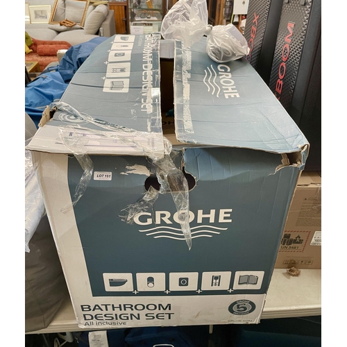 151 - BOXED GROHE BATHROOM ALL INCLUSIVE DESIGN SET WALL HUNG TOILET WITH FITTINGS, ALL IN ONE CISTERN, SE... 