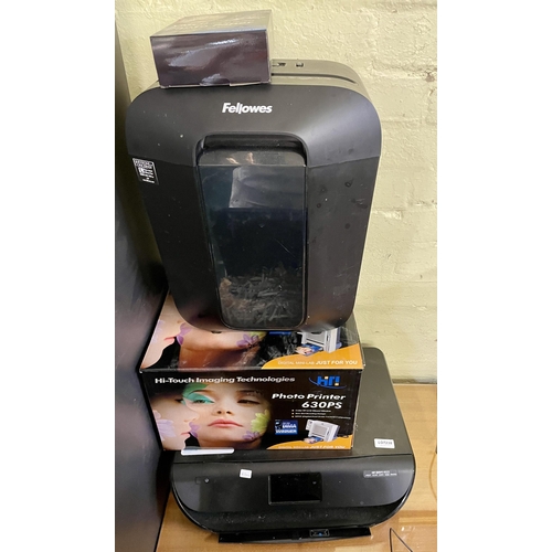 238 - HP ENVY 4522 ALL IN ONE PRINTER, BOXED HIGH TOUCH PHOTO PRINTER 630 PS, AND A FELLOWS SHREDDER