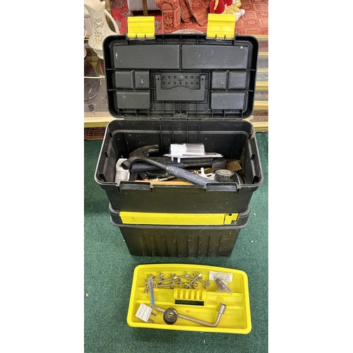 242 - TOOLBOX WITH CONTENTS INCL HAMMERS, MALLETS, ETC