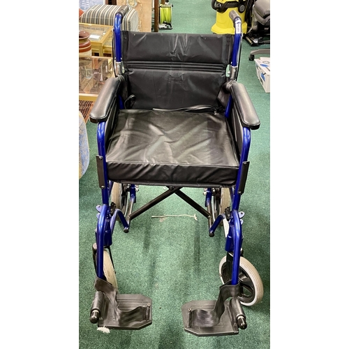 244 - Z-TEC FOLDING WHEELCHAIR, INDOOR AND OUTDOOR USE, MAX WEIGHT 116KG, WITH SEAT CUSHION,