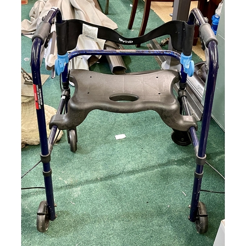 245 - DRIVE FOLDING WALKER WITH FOLD DOWN SEAT AND BRAKES