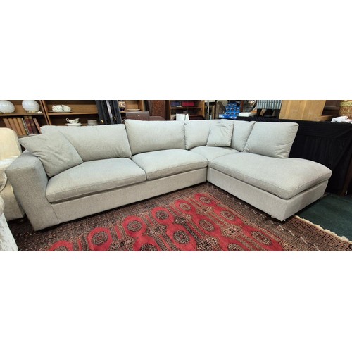 165 - THOMASVILLE HOLMES GREY FABRIC 3 PIECE SECTIONAL CORNER SOFA SUITE - 2 X SOFAS/ONE STORAGE OTTOMAN
S... 