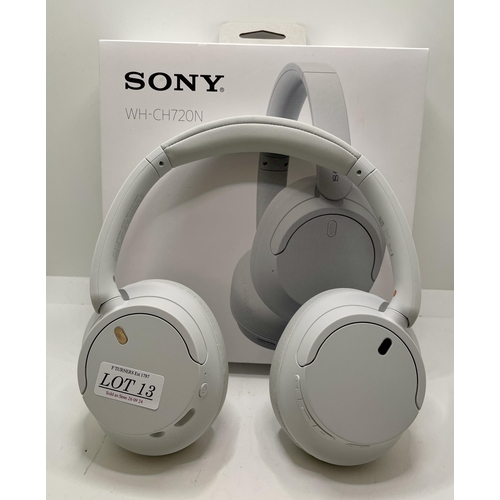 13 - BOXED PAIR OF SONY WH-CH720N NOISE CANCELLING OVER EAR HEADPHONES - WHITE